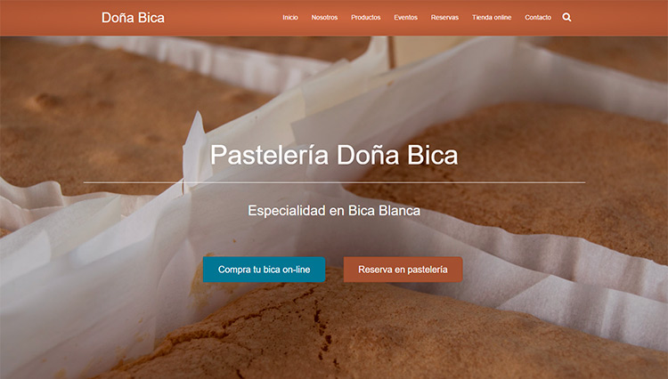 Comercio electrónico Pastelería Doña Bica Verín - Sendadixital