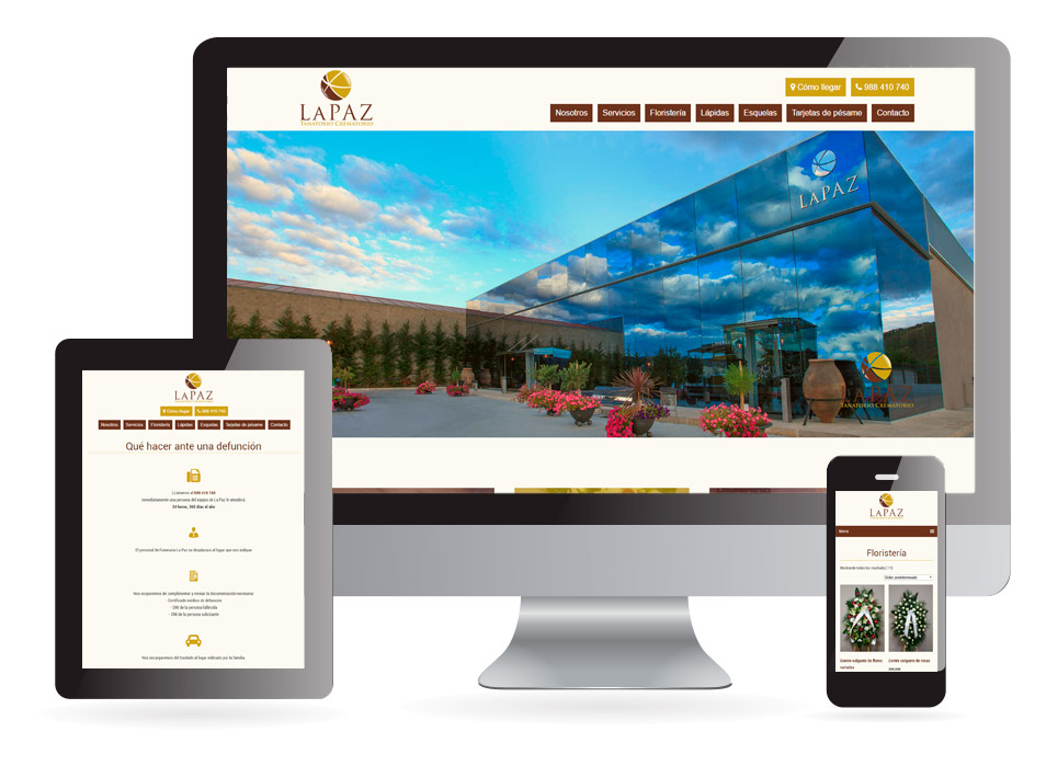 Diseño web Funeraria La Paz Verín - Sendadixital
