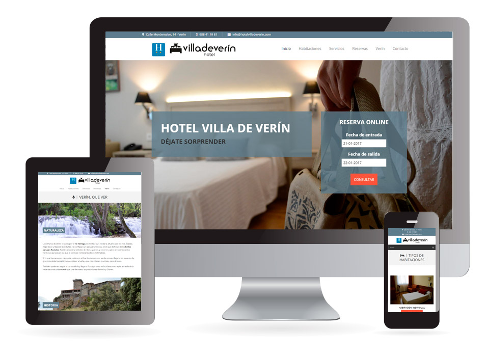 Diseño web Hotel Villa de Verín - Sendadixital