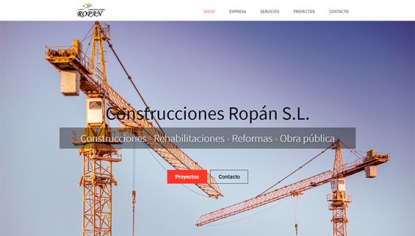 Páxina web Construcciones Ropán - Sendadixital